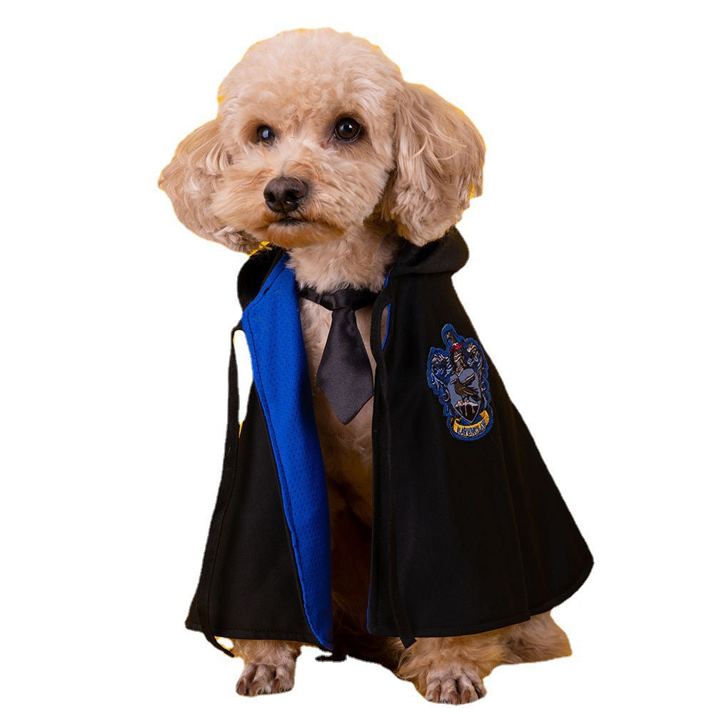 Pet Cloak Embroidered Cloak Cat Shaped Up Costume Harry Potter Wizardry Academy Style Teddy Bears Dog Clothes