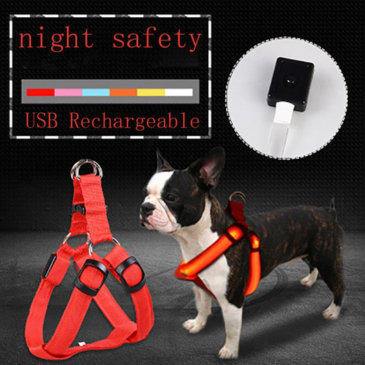 Led Luminescent Dog Chest Strap, Medium and Large Dog Luminous Dog Rope, Dog Chest Strap, Pet Products