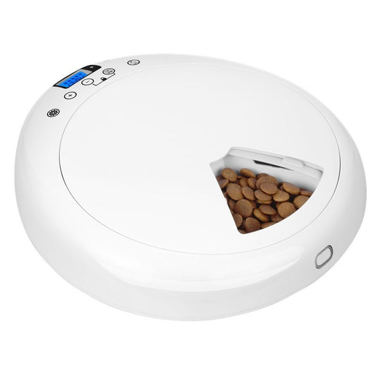 New Automatic Pet Feeder Intelligent Feeding 6-Meal Timing And LED Blue Light Display With Timed Personalized Recording Announcements
