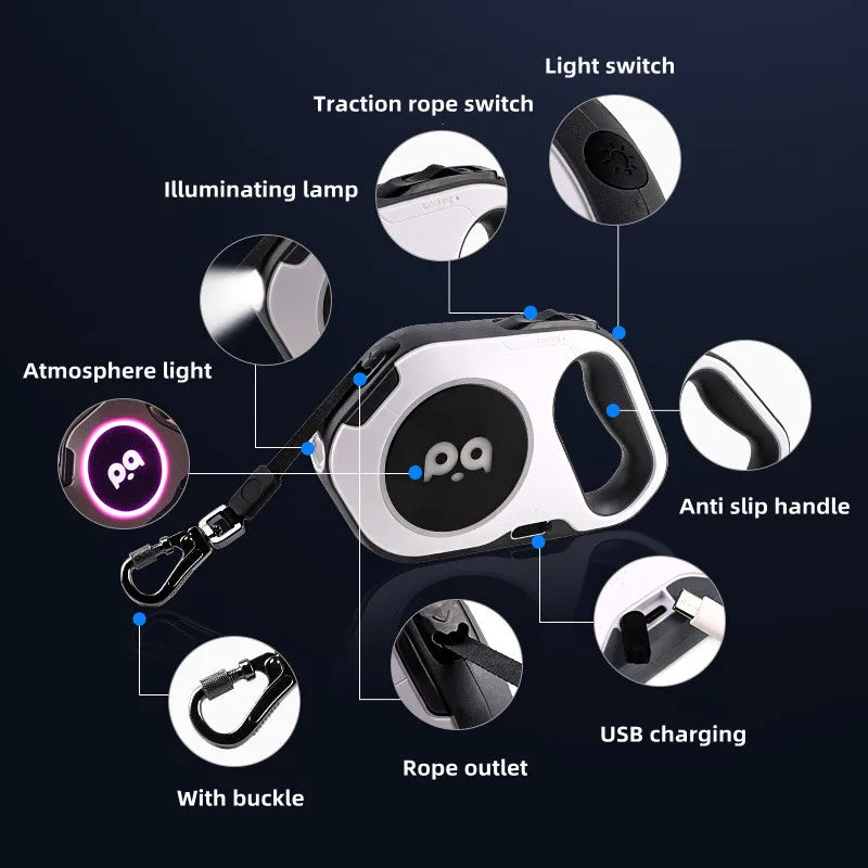 LED Retractable Leash Profuct Features 